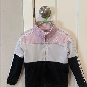 Adidas Kids' Girls 3T Pink and Black Track Jacket
